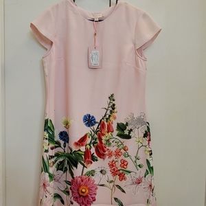 BRAND NEW! TED BAKER WOMENS PINK FLORAL DRESS